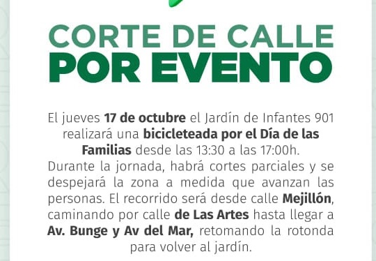 CORTE DE CALLE POR EVENTO EN PINAMAR