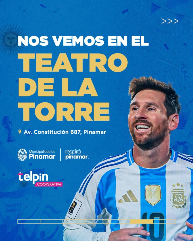 El Teatro de la Torre, con el apoyo de Telpin, transmitirá los partidos de la Selección argentina